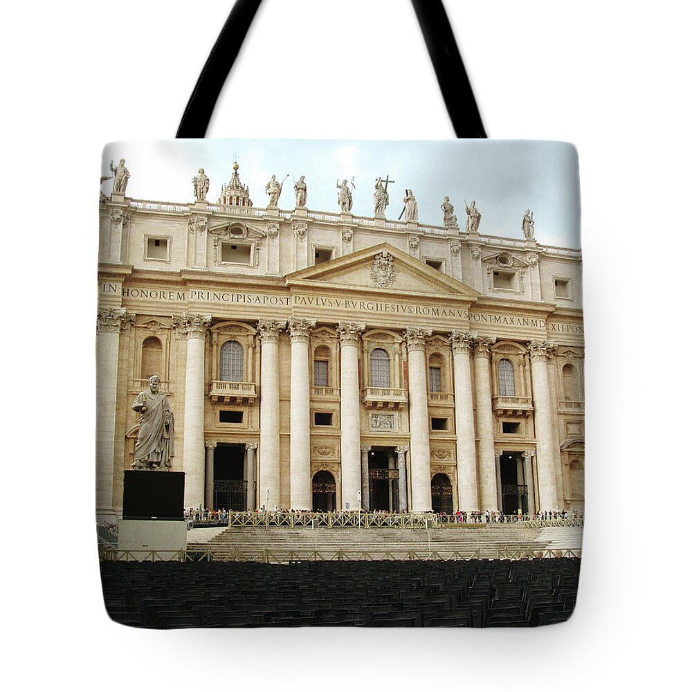 Papal Basilica Of Saint Peter Tote Bag featuring the photograph Papal Basilica of St. Peter by Ellen Henneke