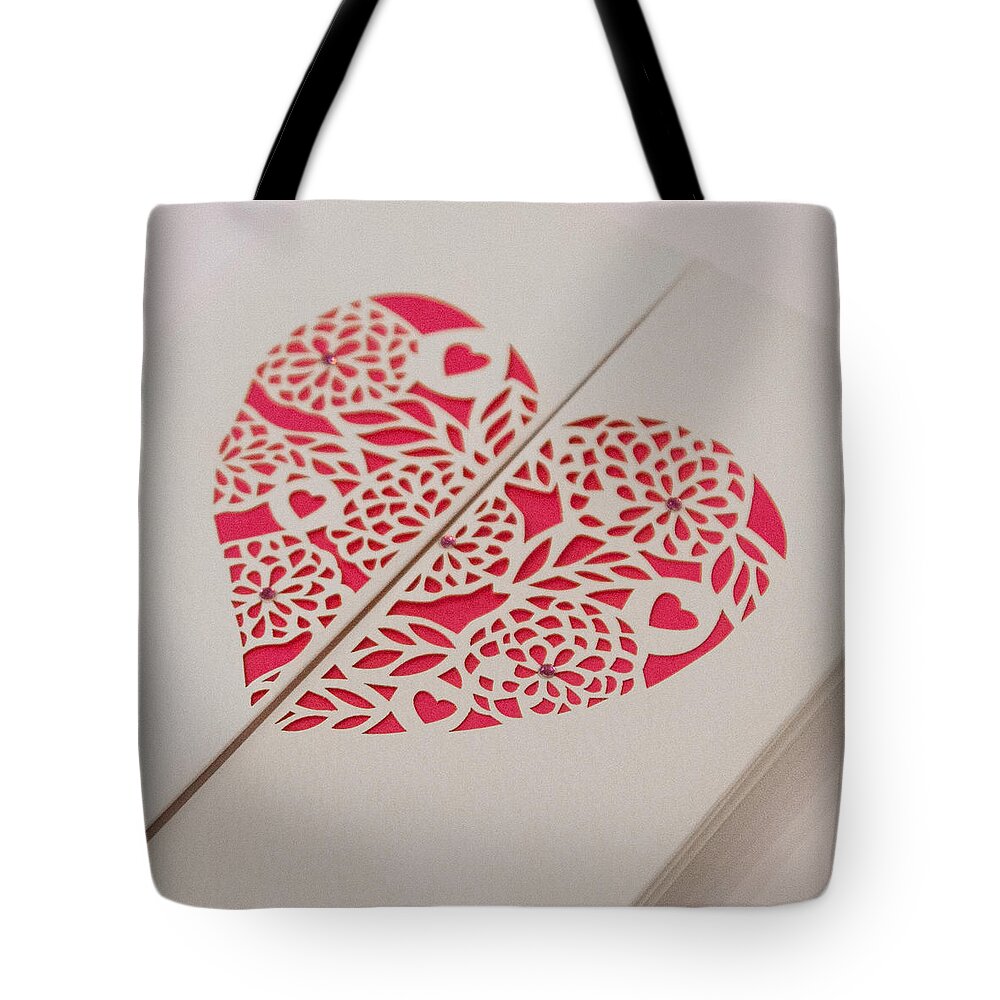 Heart Tote Bag featuring the photograph Paper Cut Heart by Helen Jackson
