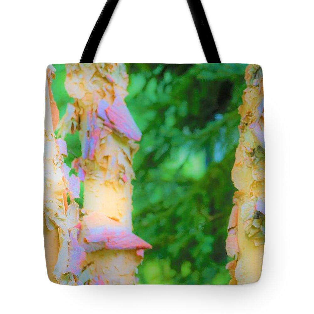 Trees Tote Bag featuring the photograph Paper thin Bark by Merle Grenz