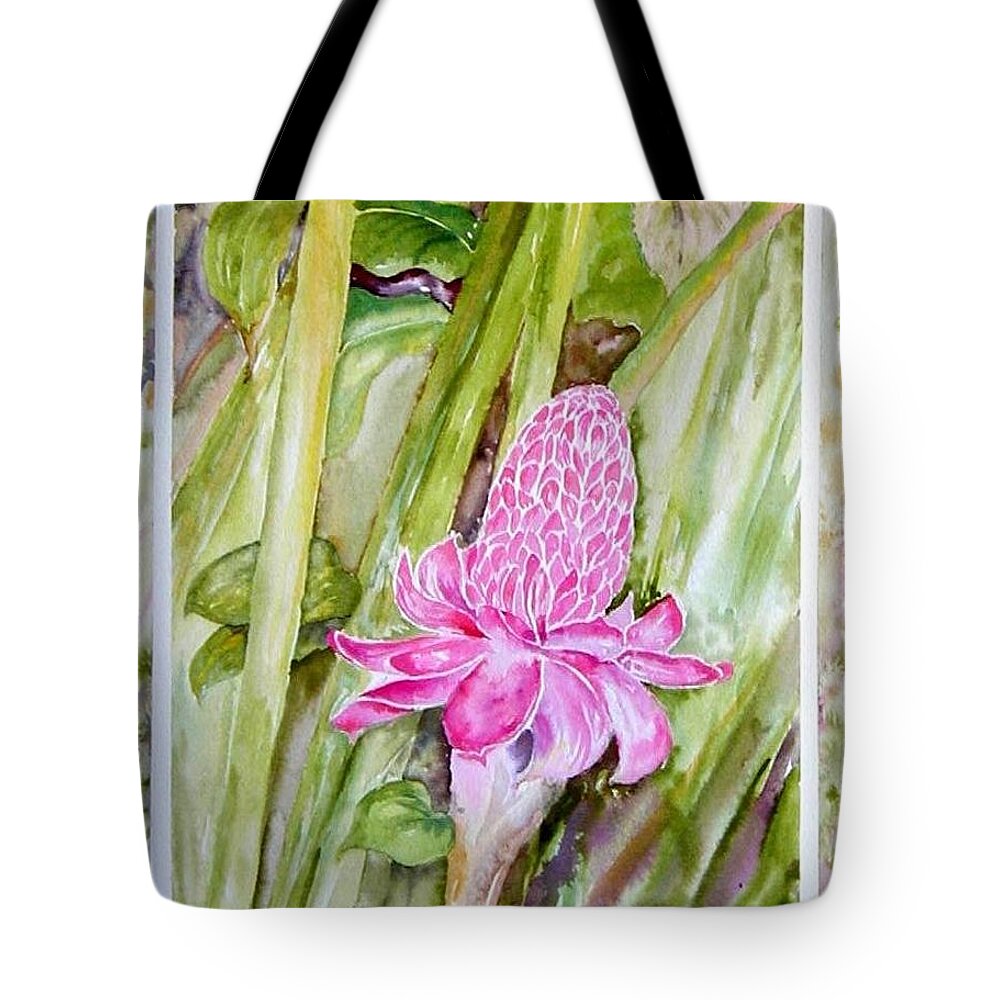 Flowers Tote Bag featuring the painting Paradise in Vloom by Diane Kirk