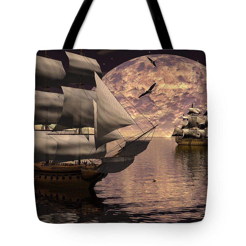 Bryce Tote Bag featuring the digital art Parallel course by Claude McCoy