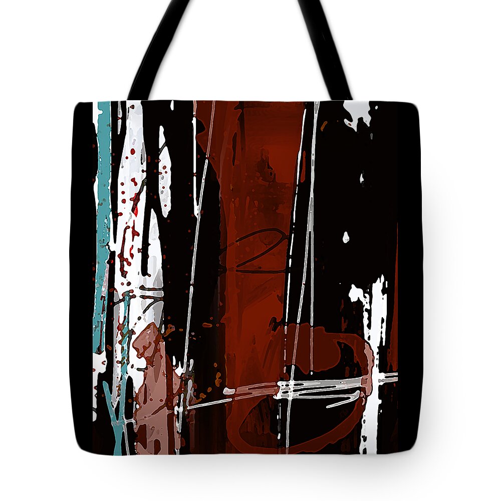 Abstract Painting Digital Art Image Tote Bag featuring the digital art Parallels - Modern Abstract Digital Art by Patricia Awapara