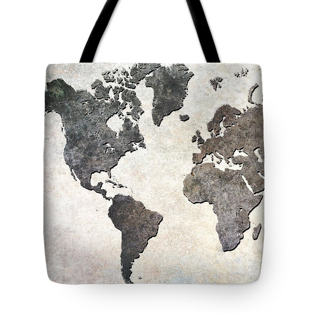 Map Tote Bag featuring the digital art Parchment World Map by Douglas Pittman