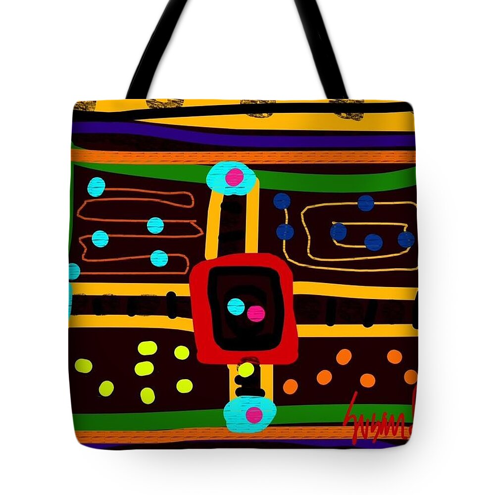 Abstract Tote Bag featuring the digital art Parchoosie by Susan Fielder