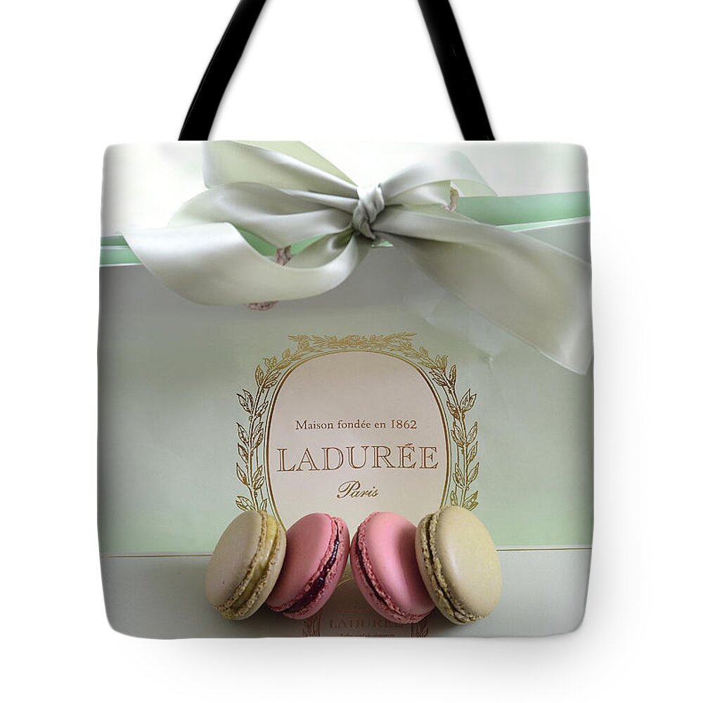Paris Laduree Mint Box of Macarons - Paris French Laduree Macarons Tote Bag  by Kathy Fornal - Fine Art America