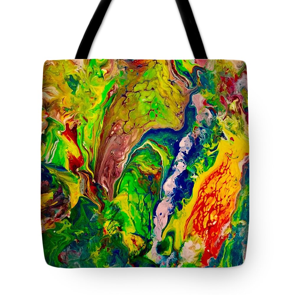 Bird Tote Bag featuring the painting Parrot by Elle Justine