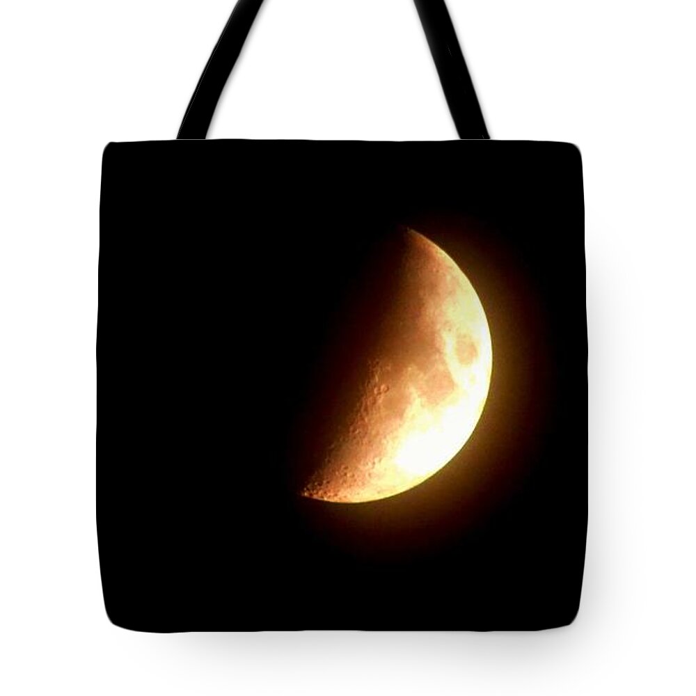Moon Tote Bag featuring the photograph Partial Moon by Eileen Brymer