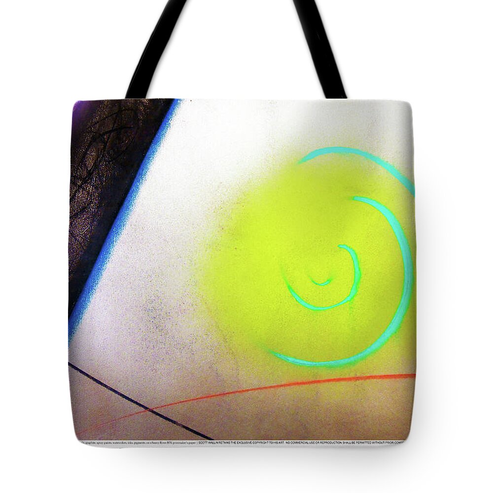 A Bright Tote Bag featuring the painting Particle Track Study Eleven by Scott Wallin