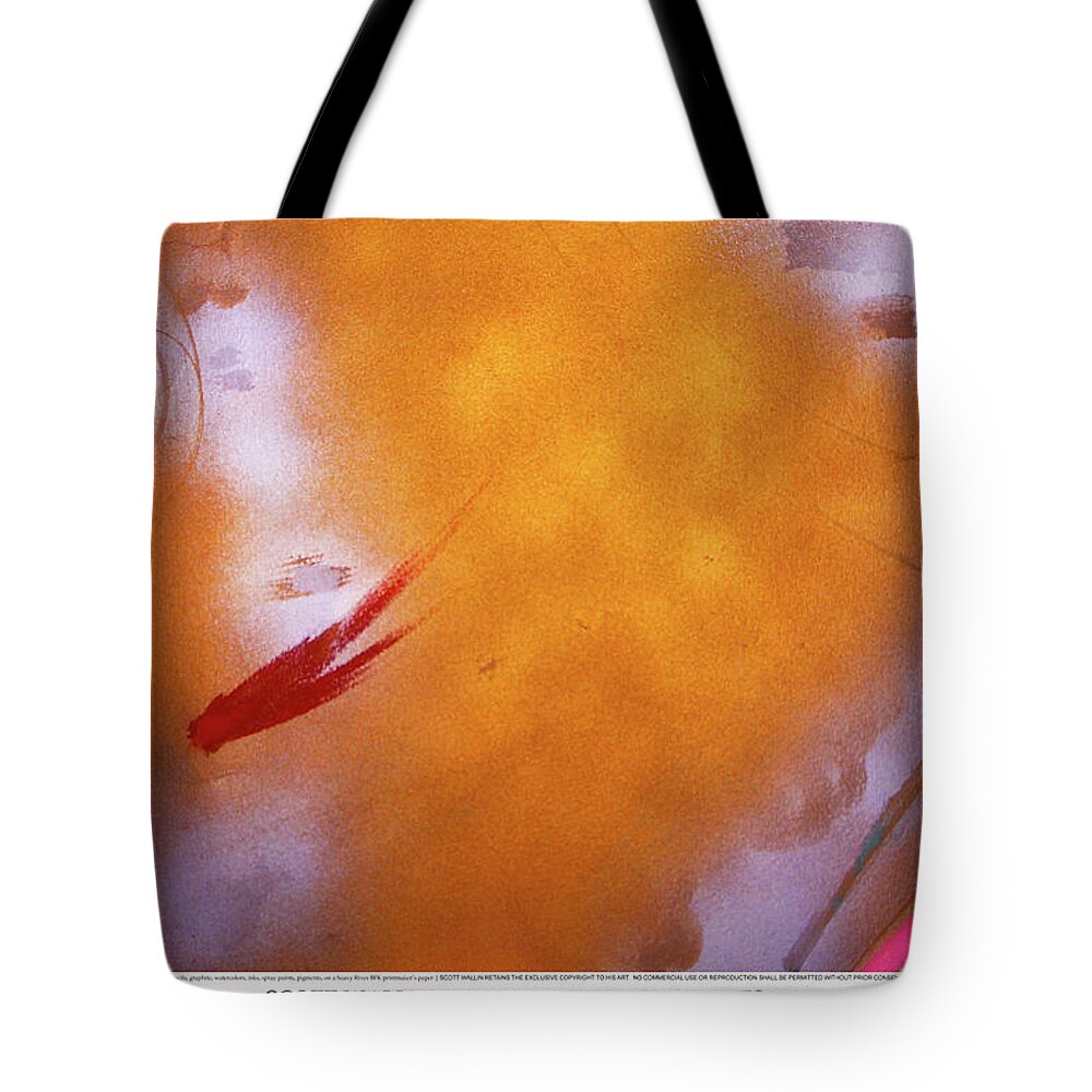A Bright Tote Bag featuring the painting Particle Track Study Five by Scott Wallin