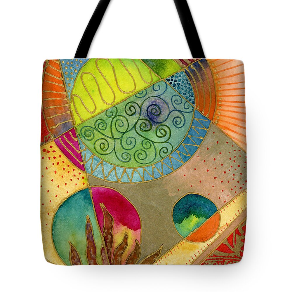 Abstract Tote Bag featuring the painting Particles by Amy Kirkpatrick