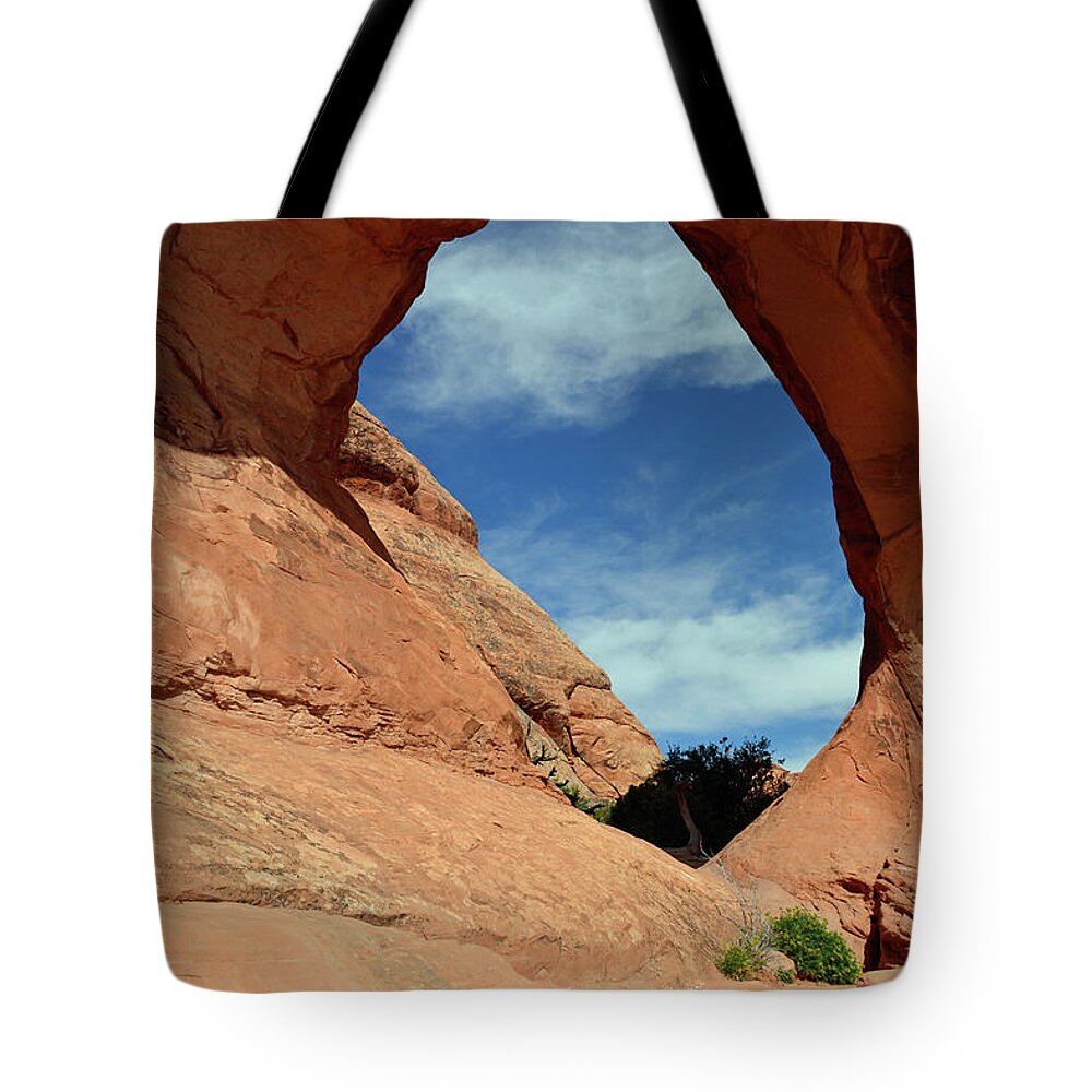 Arches Tote Bag featuring the photograph Partition Arch in Arches National Park by Bruce Gourley