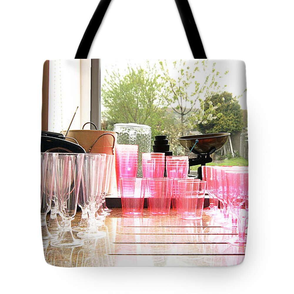 Glass Tote Bag featuring the photograph Party Drinks by Terri Waters