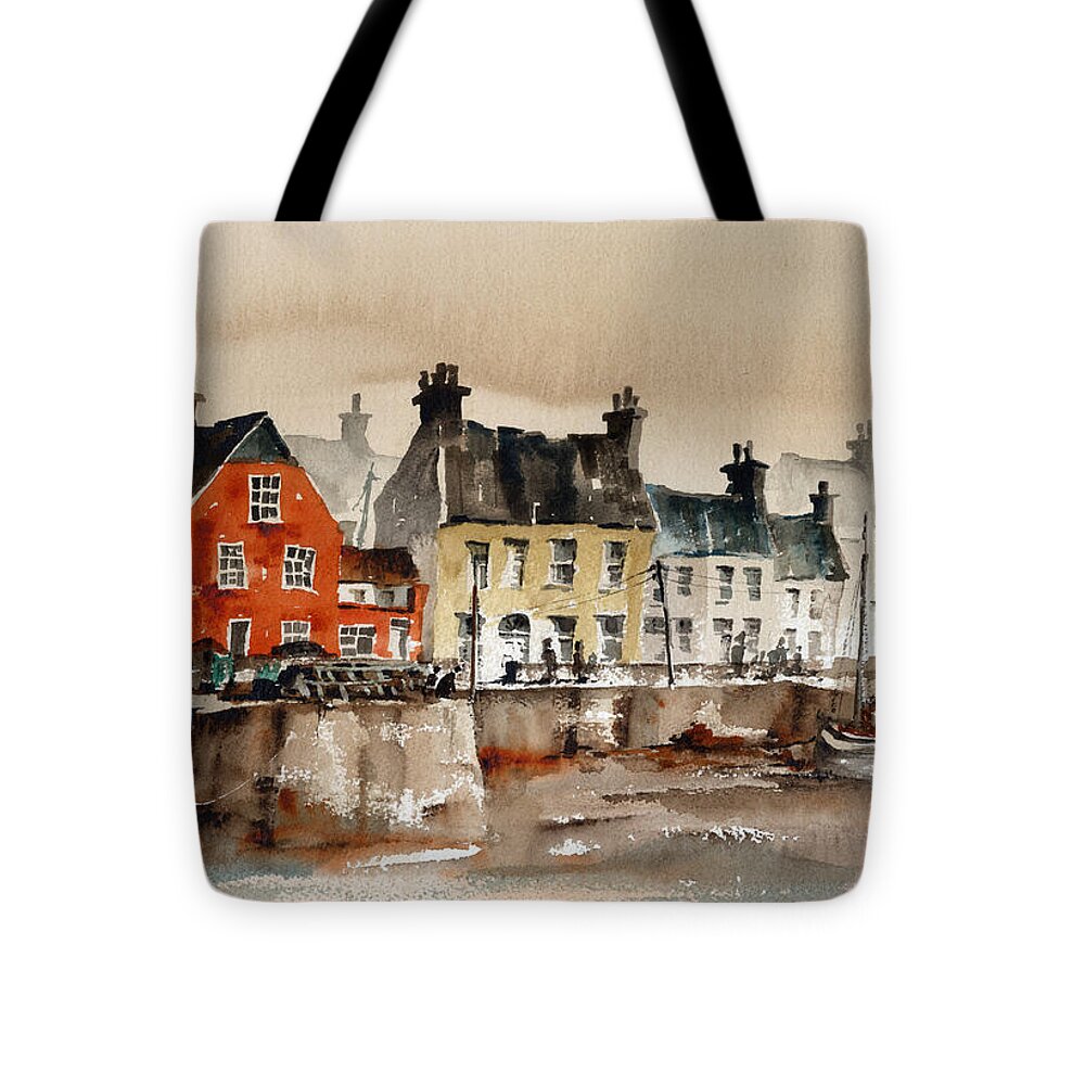 Val Byrne Tote Bag featuring the painting Passage east Harbour, Waterford by Val Byrne