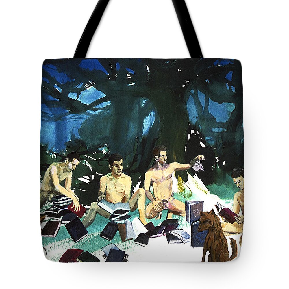 Wolfs Tote Bag featuring the painting Passages by Rene Capone