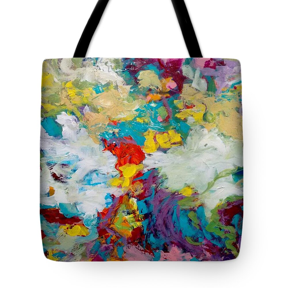 Abstract Tote Bag featuring the painting Passing By by Nicolas Bouteneff