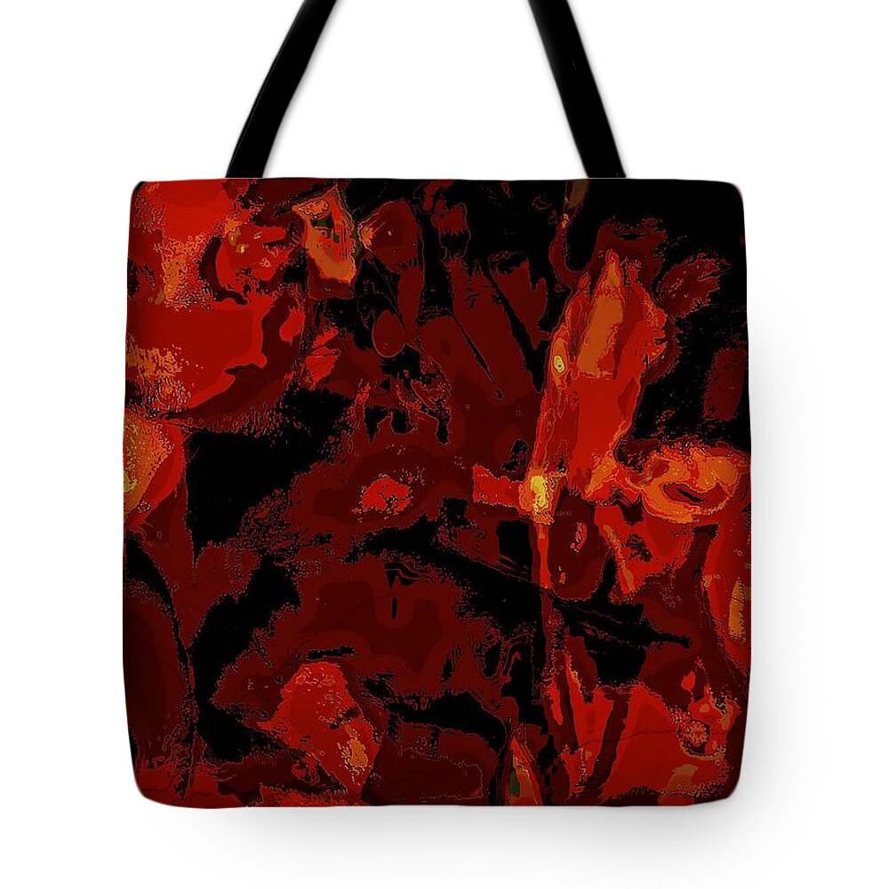 Abstract Tote Bag featuring the digital art Passion by Tg Devore