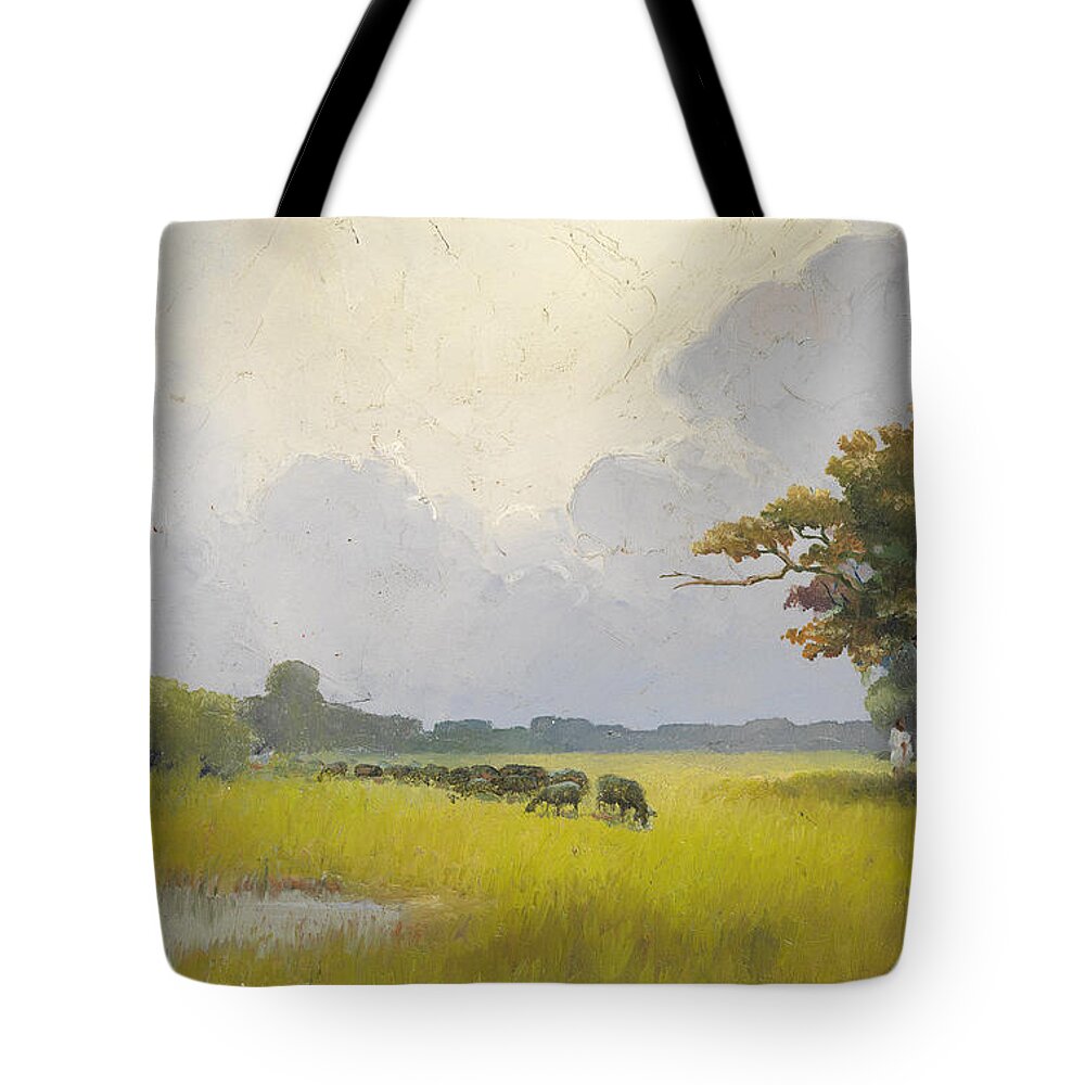Vasilkovsky Tote Bag featuring the painting Pasture by MotionAge Designs