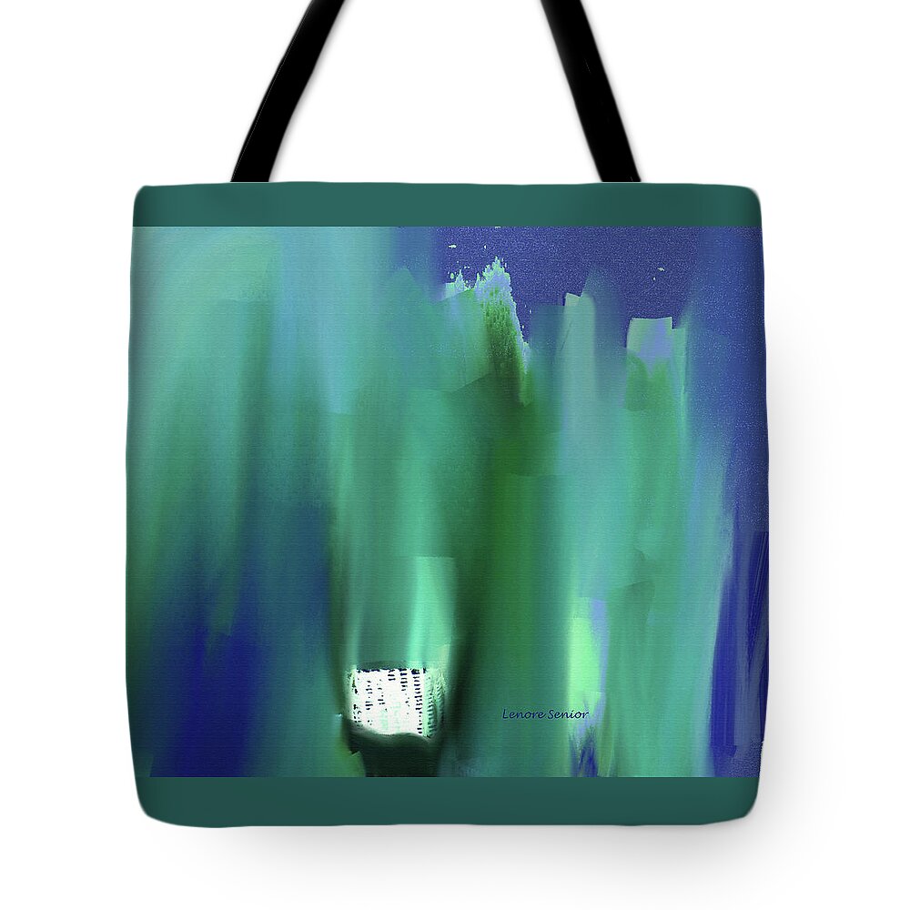 Abstract Tote Bag featuring the painting Patching Things Up by Lenore Senior