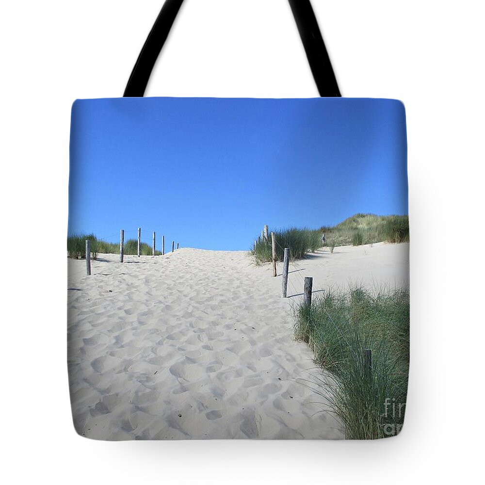 Noordhollandse Duinreservaat Tote Bag featuring the photograph Path to the beach in the Noordhollandse duinreservaat by Chani Demuijlder