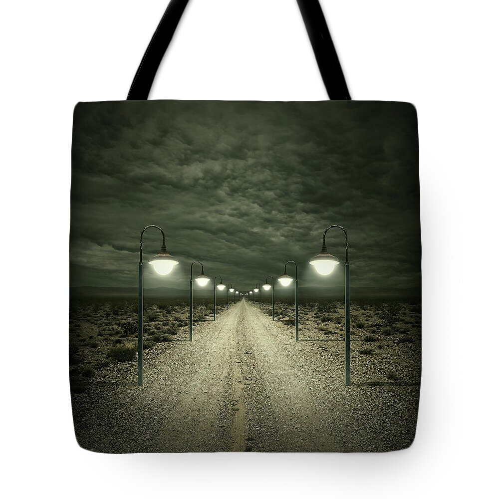 Dark Tote Bag featuring the digital art Path by Zoltan Toth