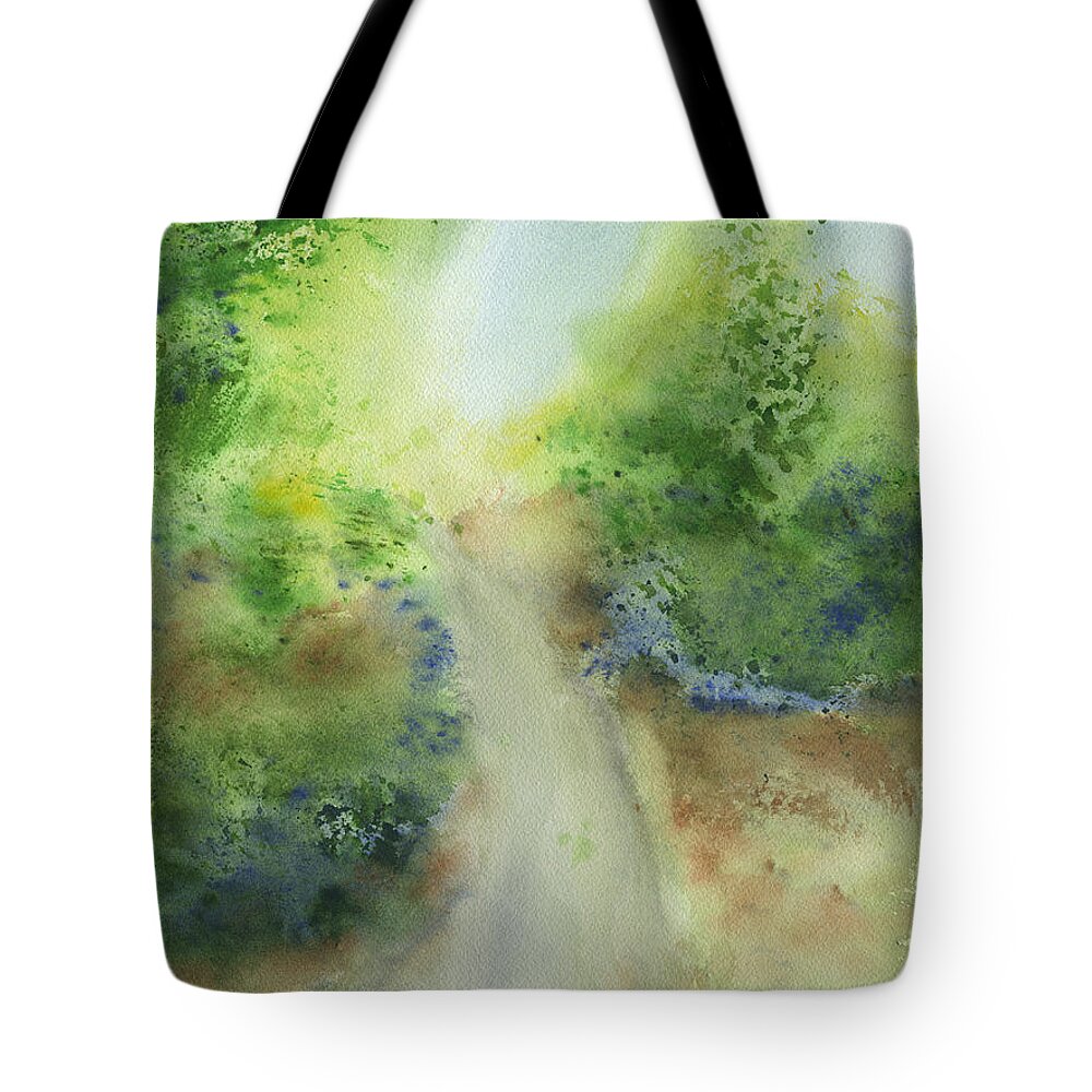 Pathway Tote Bag featuring the painting Pathway by Frank Bright
