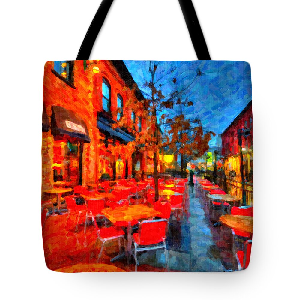 Urban Tote Bag featuring the painting Patio by Prince Andre Faubert