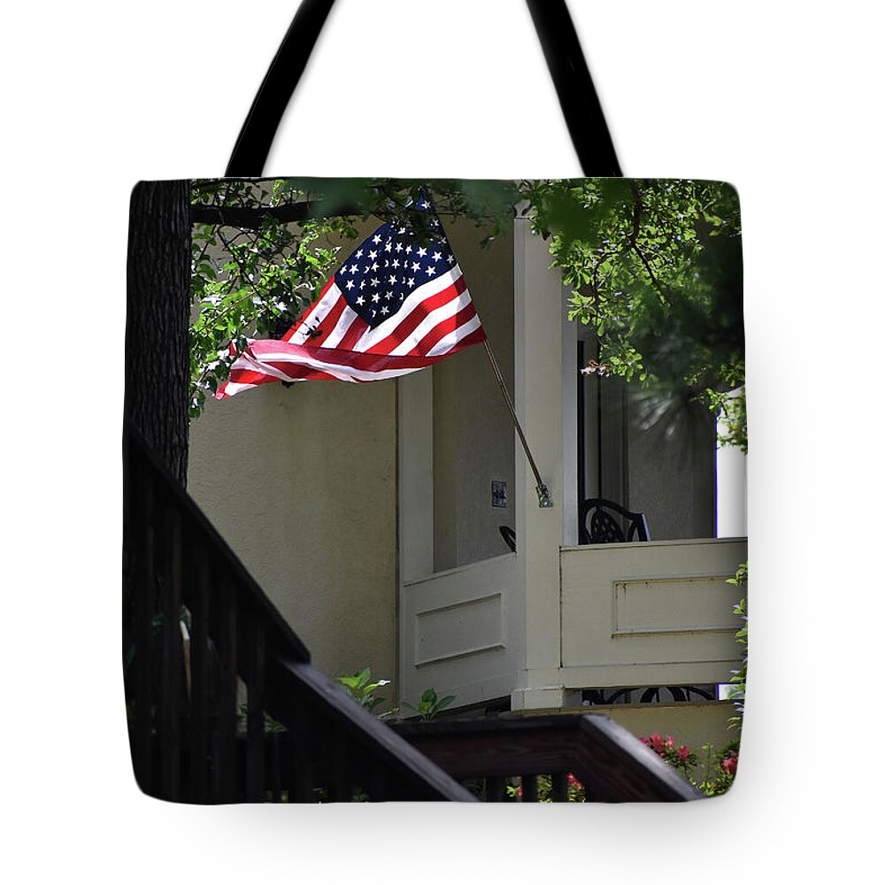 Culture Tote Bag featuring the photograph Patriot Neighbor by Skip Willits