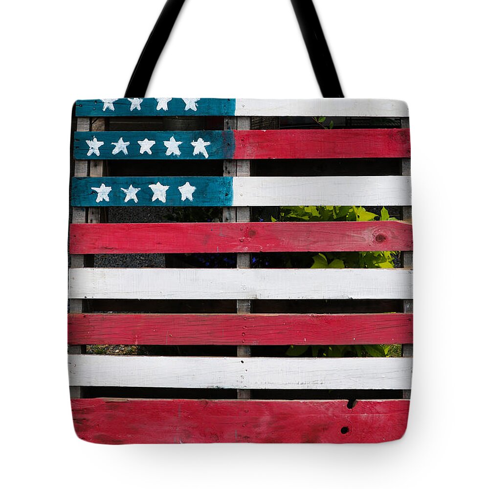 America Tote Bag featuring the photograph Patriotic Pallets by Thomas Marchessault
