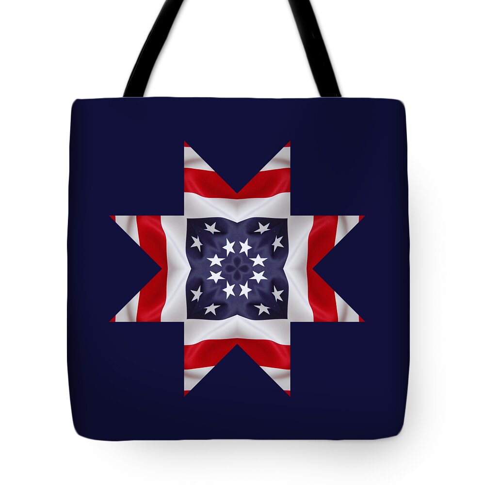 4th Tote Bag featuring the digital art Patriotic Star 2 - Transparent Background by Jeffrey Kolker