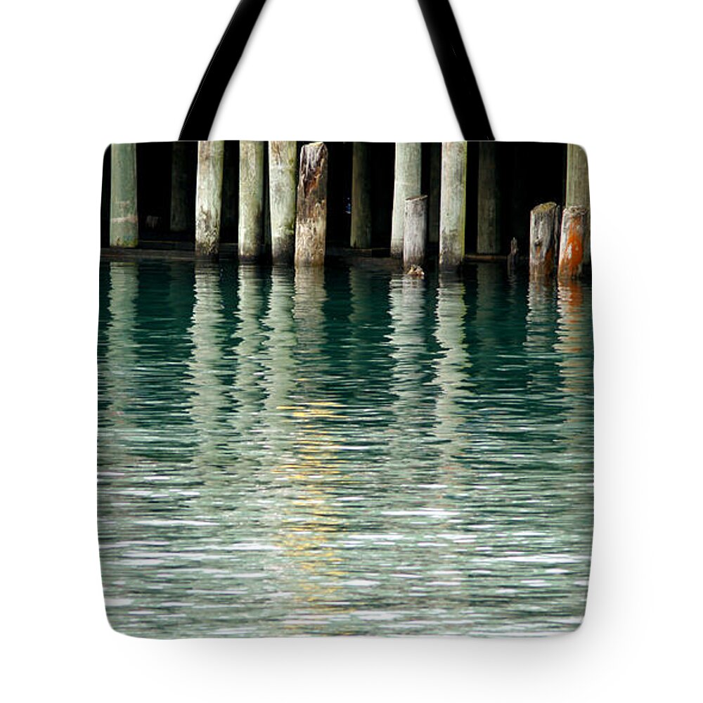 Dock Tote Bag featuring the photograph Patterns Of Abstraction by Linda Shafer