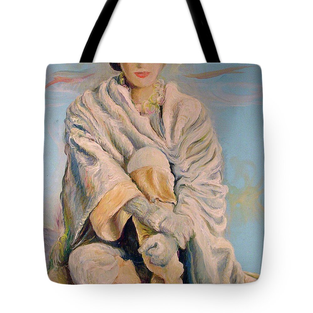 Oil Painting Tote Bag featuring the painting Paulina Porizkova by Jean-Marc Robert