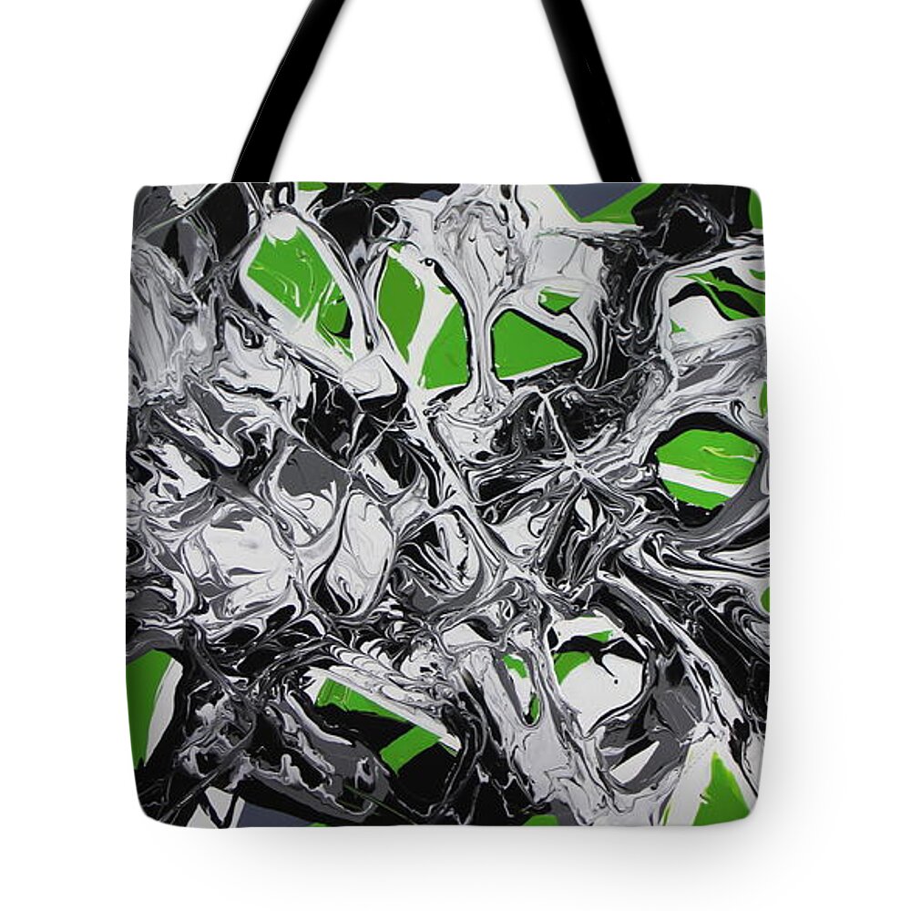 Abstract Tote Bag featuring the painting Pave Paradise by Madeleine Arnett