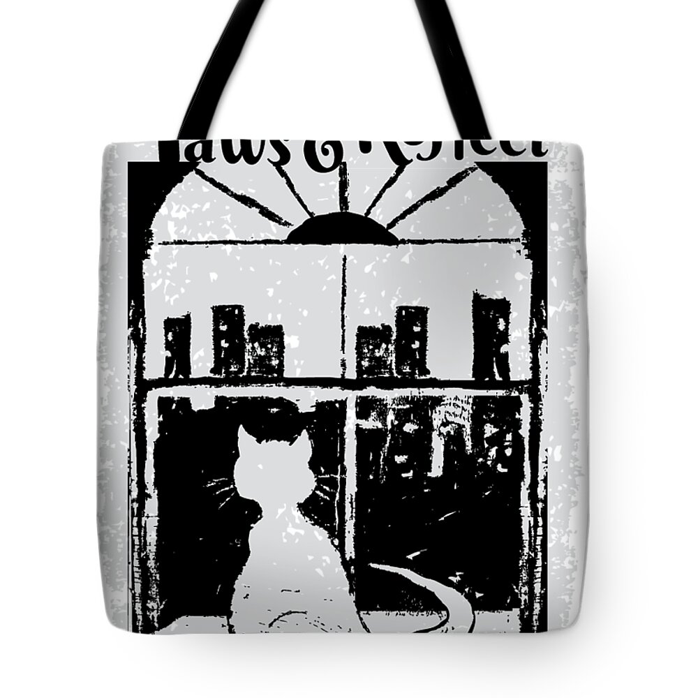  Tote Bag featuring the digital art Paws and Reflect by Artistic Duo Katt and Shain