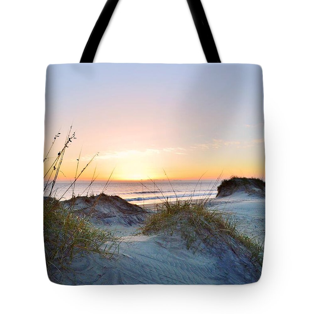 Obx Sunrise Tote Bag featuring the photograph Pea Island Sunrise 12/28/16 by Barbara Ann Bell