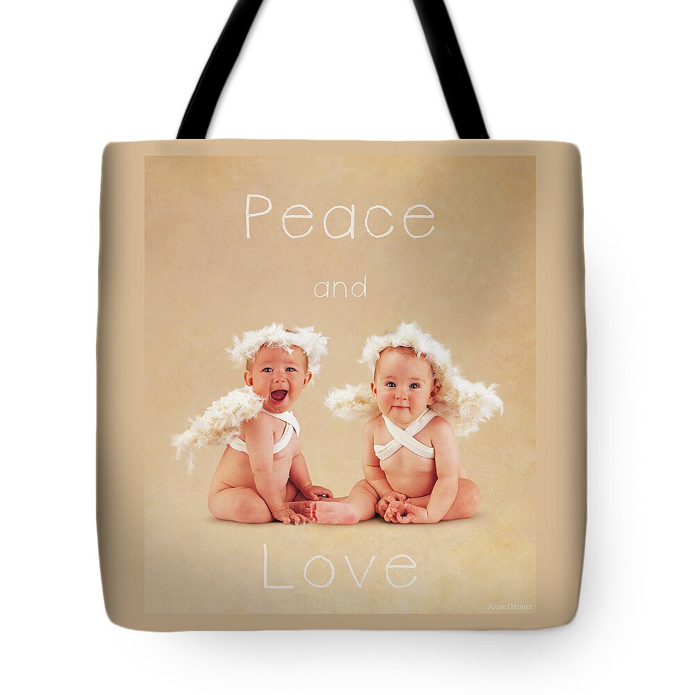 Peace Tote Bag featuring the photograph Peace and Love by Anne Geddes
