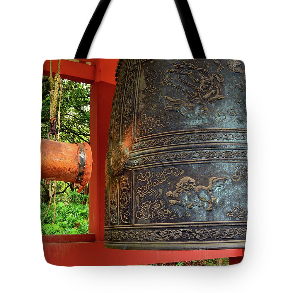 Valley Tote Bag featuring the photograph Peace Bell by James Kirkikis