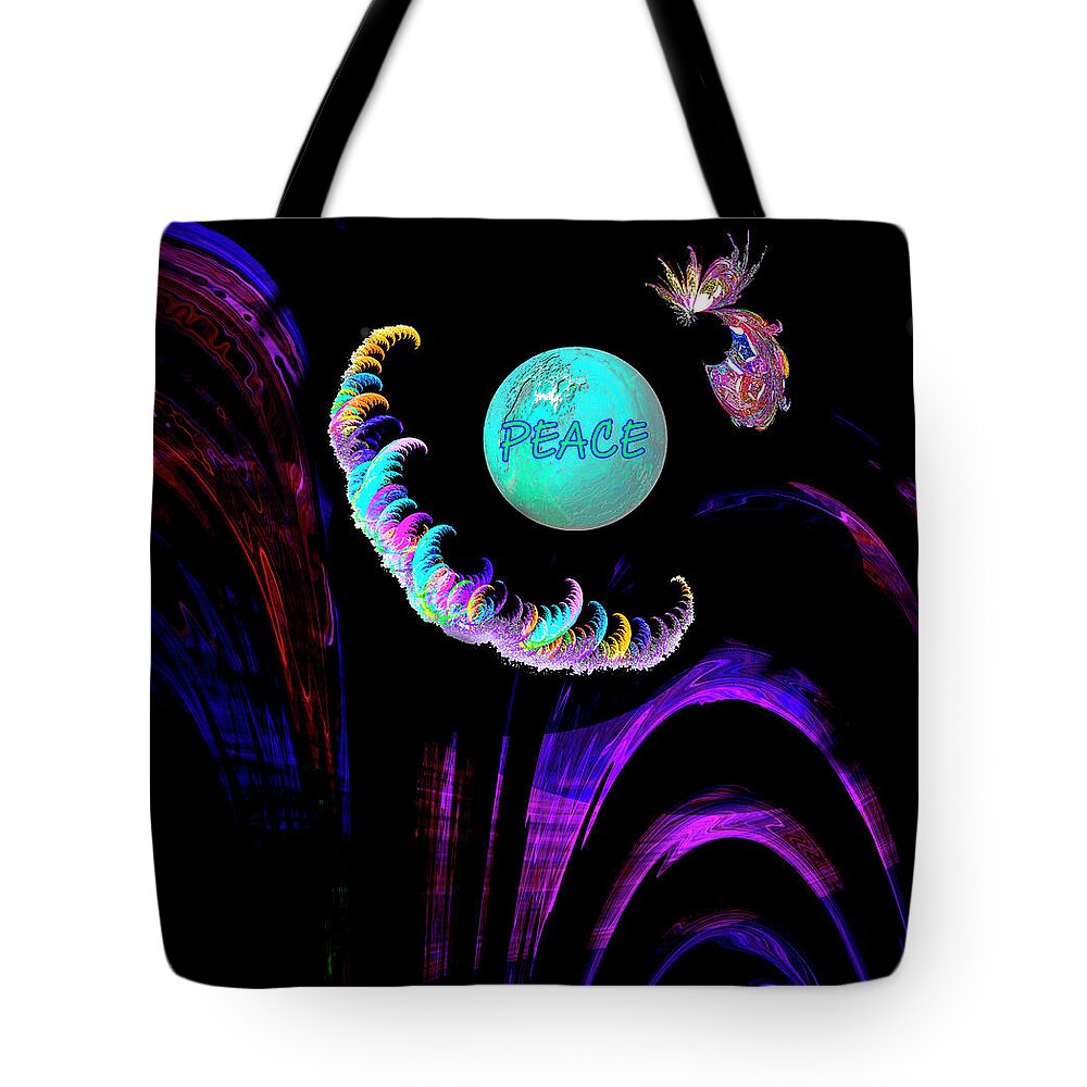 Abstract Tote Bag featuring the digital art Peace by Gerlinde Keating - Galleria GK Keating Associates Inc