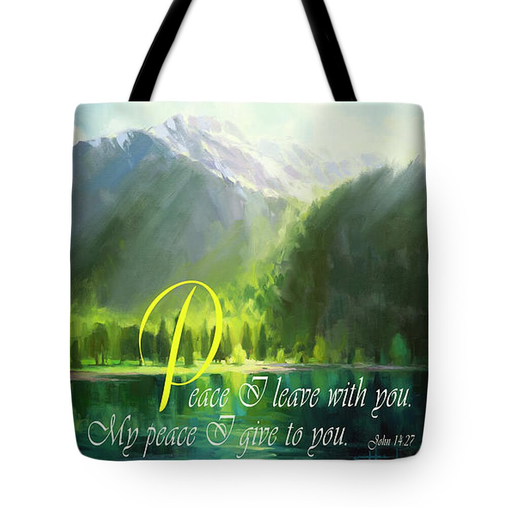 Christian Tote Bag featuring the digital art Peace I Give You by Steve Henderson