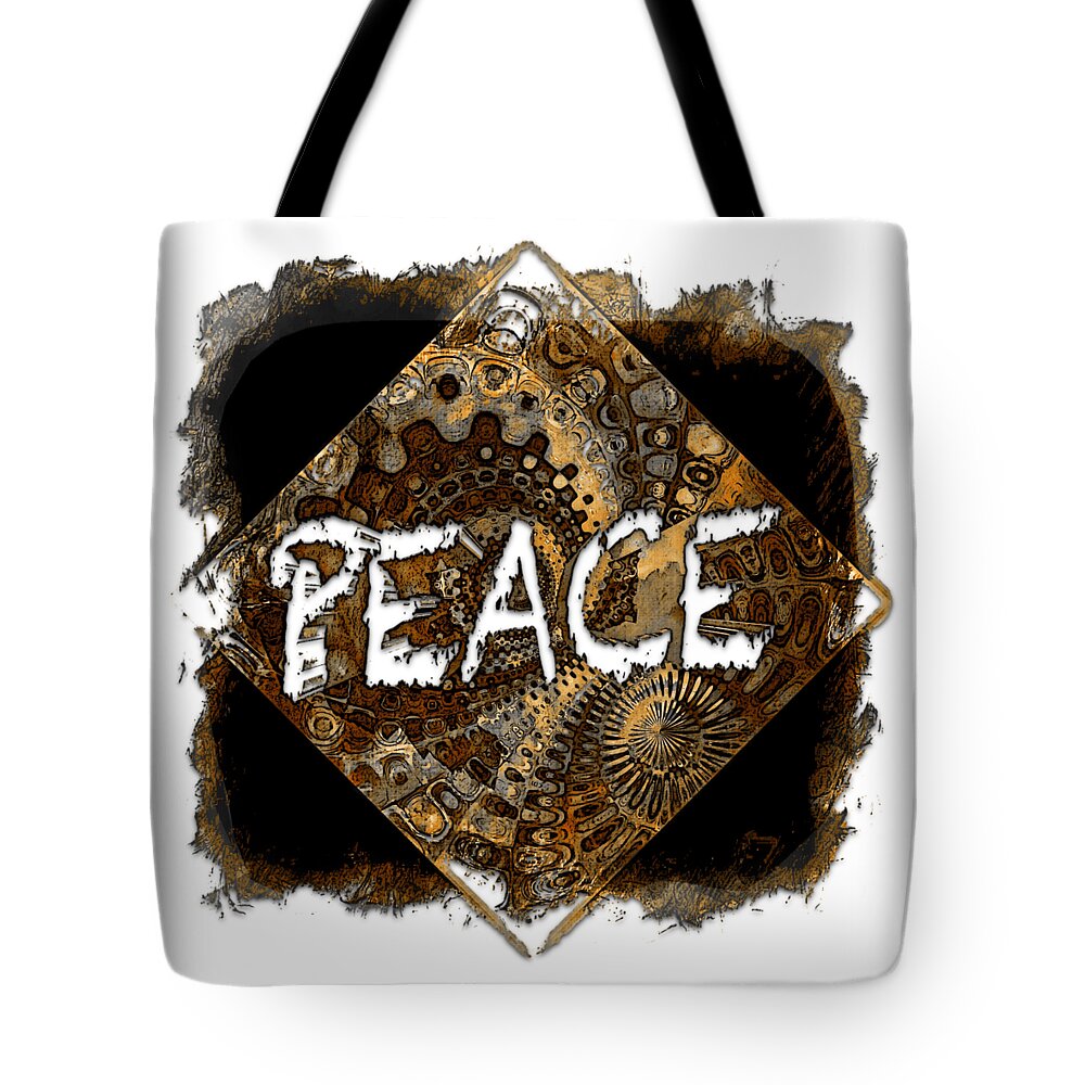 Peace Tote Bag featuring the photograph Peace Muted Earthy 3 Dimensional by DiDesigns Graphics