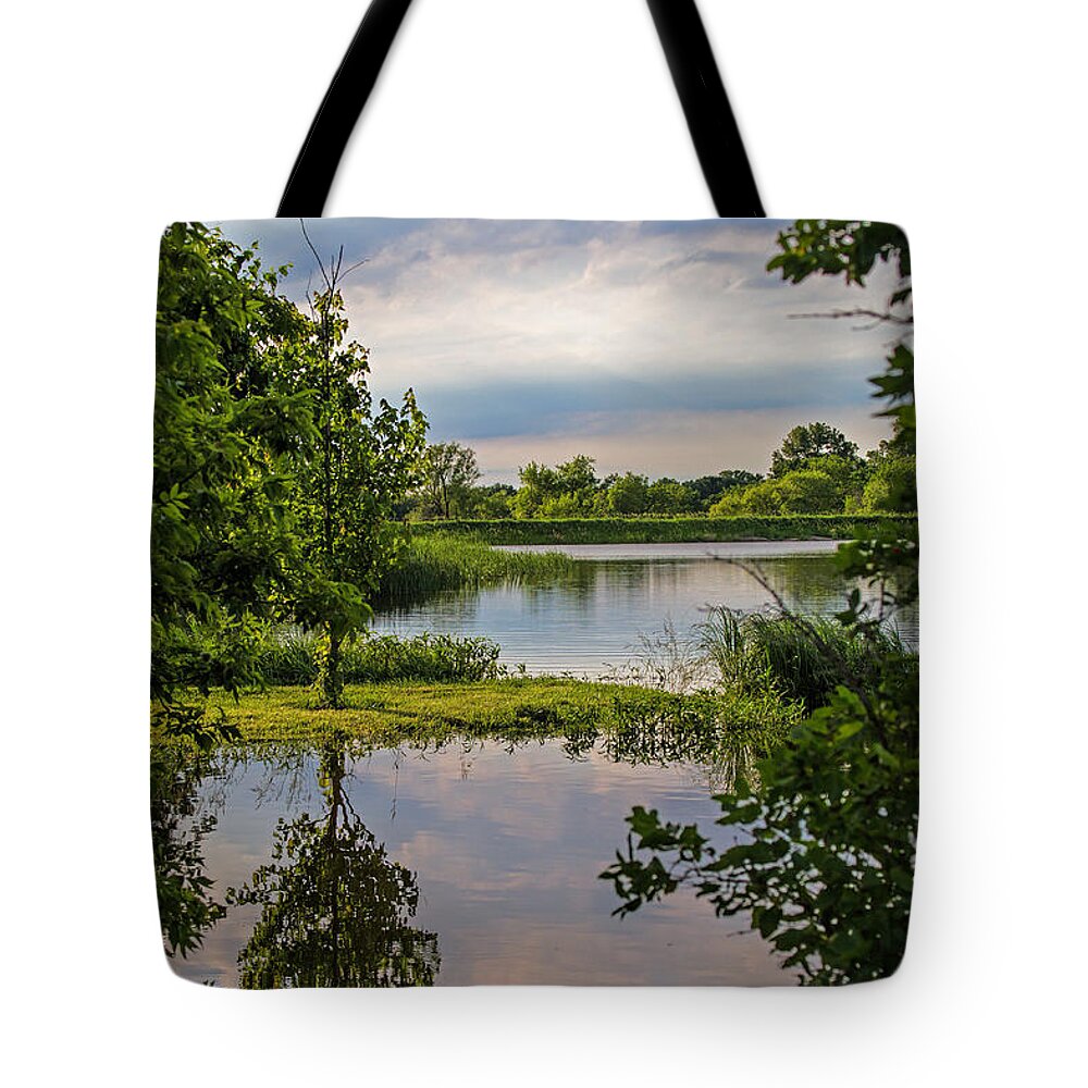 Landscape Tote Bag featuring the photograph Peaceful Evening by Alana Thrower