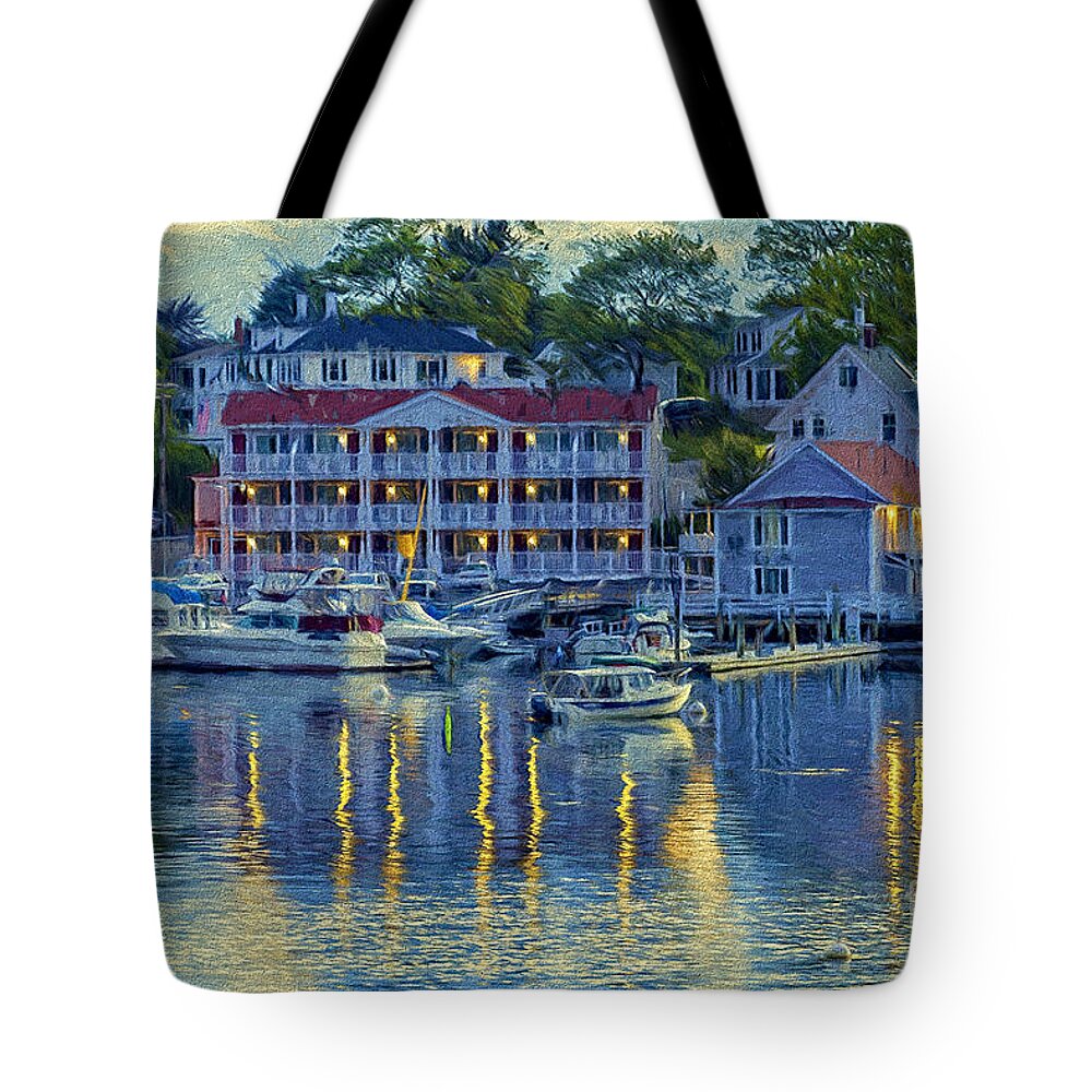 Blue Tote Bag featuring the photograph Peaceful Harbor by Patti Schulze