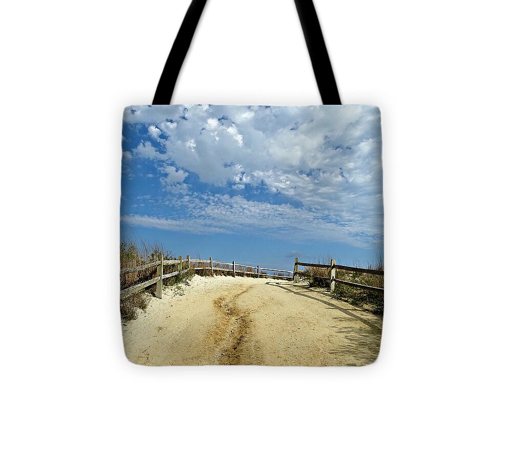 Peaceful Path Tote Bag featuring the photograph Peaceful Path by Dark Whimsy