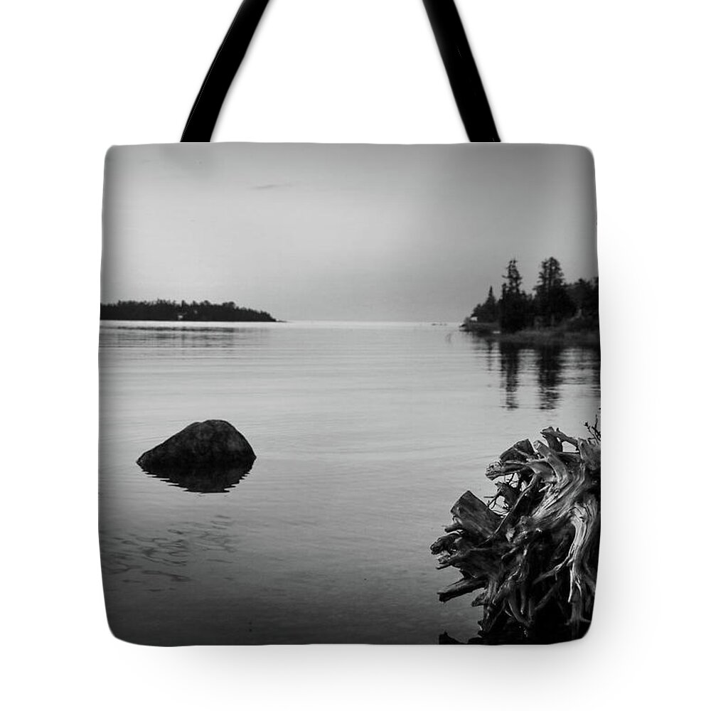 Kelly Hazel Tote Bag featuring the photograph Peaceful Waters at Crystal Point, Lake Huron MI by Kelly Hazel