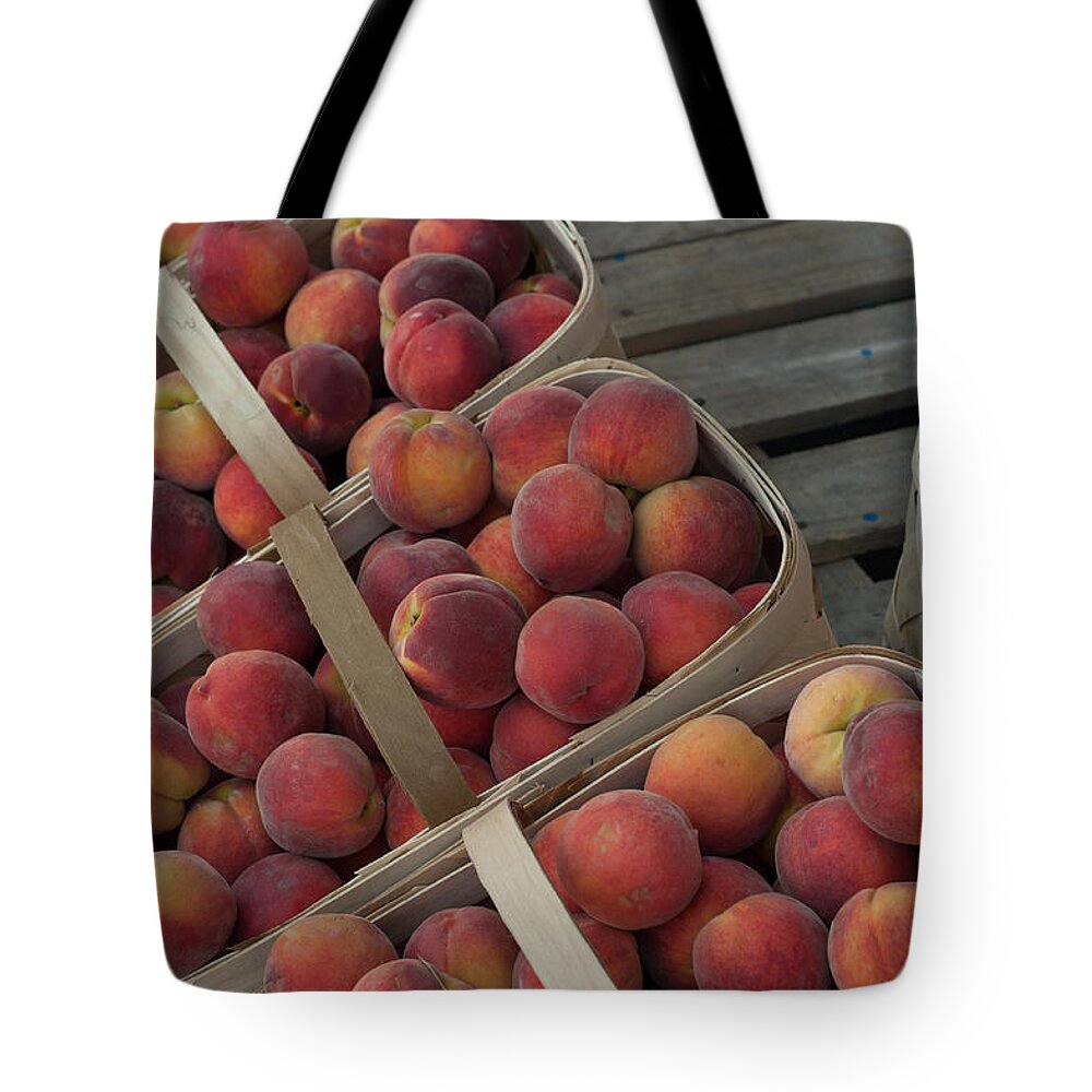 Summer Tote Bag featuring the photograph Peaches by Joye Ardyn Durham