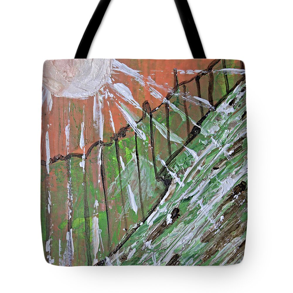 Peach Tote Bag featuring the painting Peachy Day by April Burton