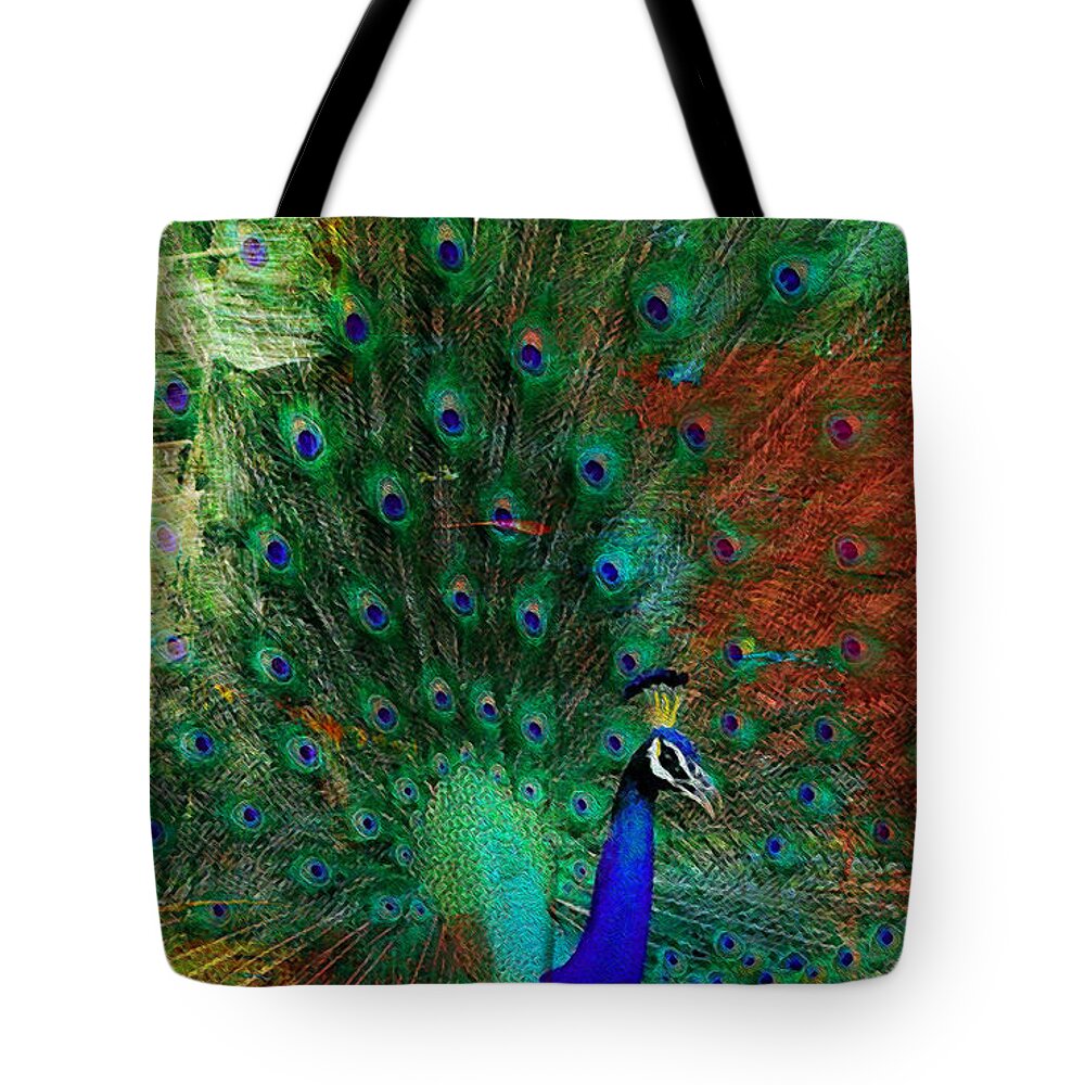 Peacock Tote Bag featuring the painting Peacock by Amy Shaw