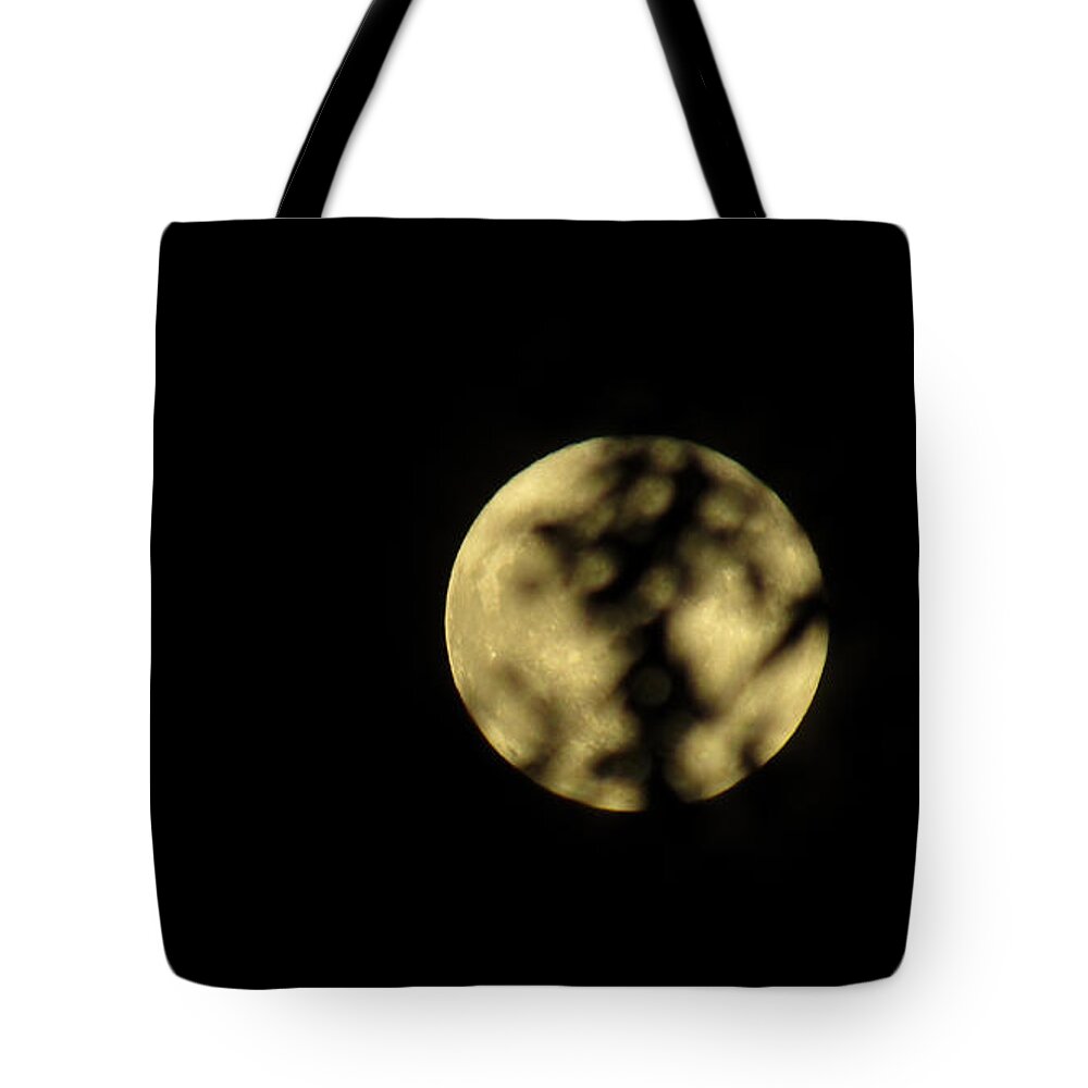 Supermoon Tote Bag featuring the photograph Peak A Boo Super Moon by Robert Knight