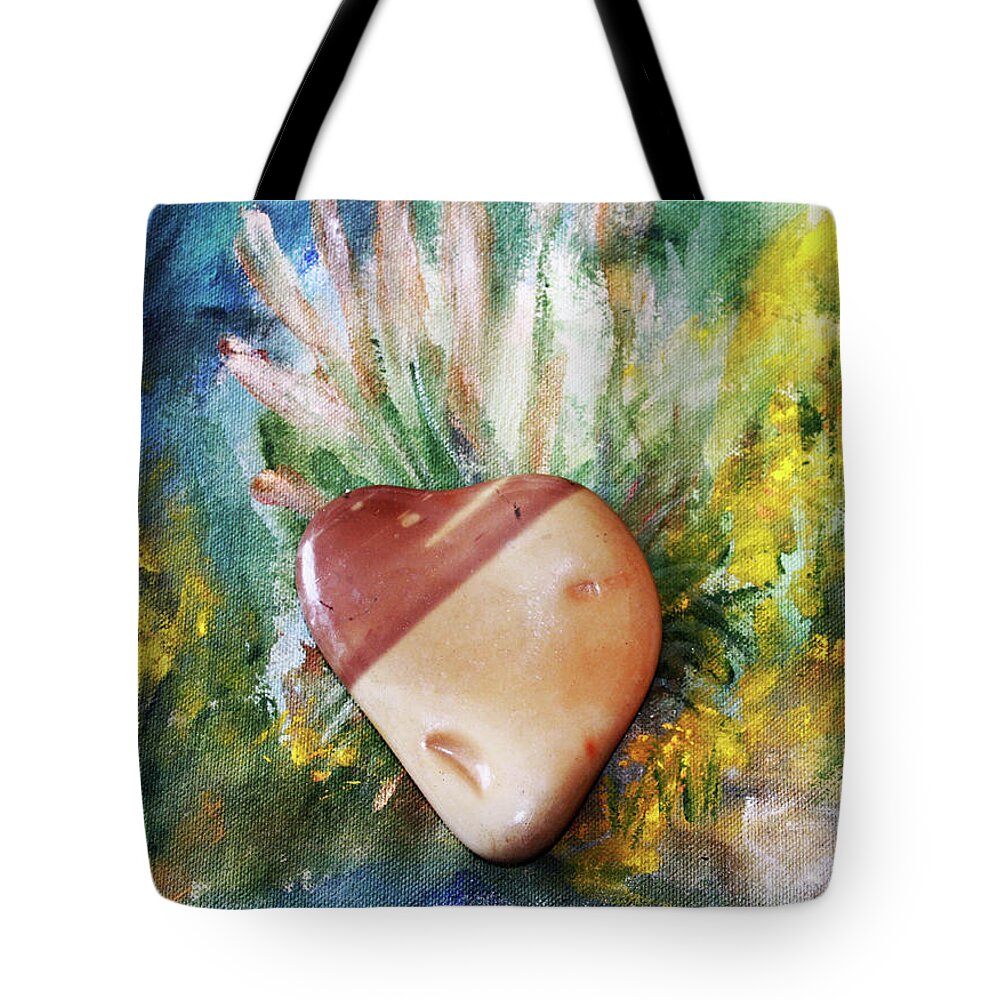 Augusta Stylianou Tote Bag featuring the photograph Pebble Heart by Augusta Stylianou