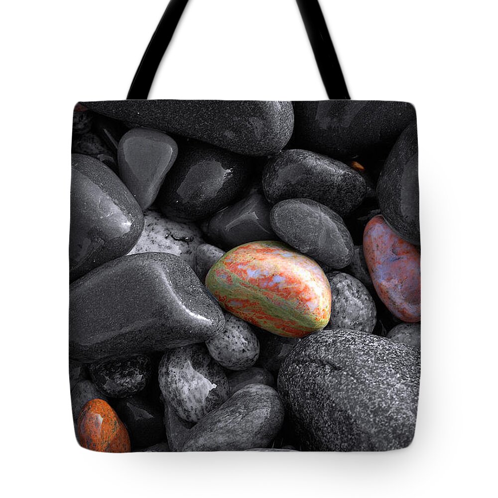  Lake Superior Tote Bag featuring the photograph Pebble Jewels  by Doug Gibbons