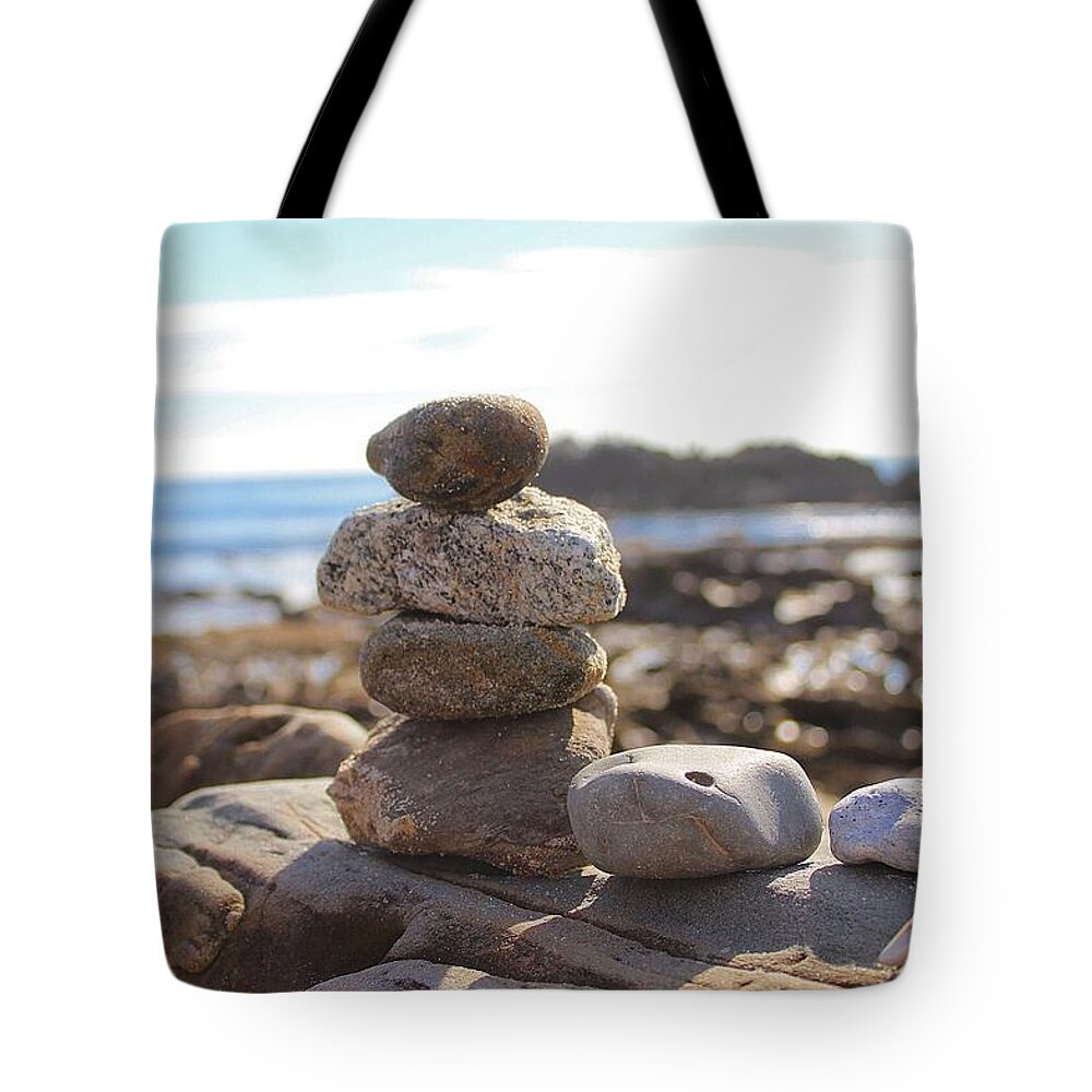 Zen Tote Bag featuring the photograph Peceful Zen Rocks by Brian Eberly